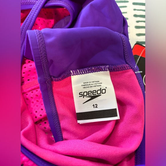 NWT Speedo Girls Mesh Blouson Tankini Top, Pink, size 12 YOUTH 7714703 - Picture 5 of 5